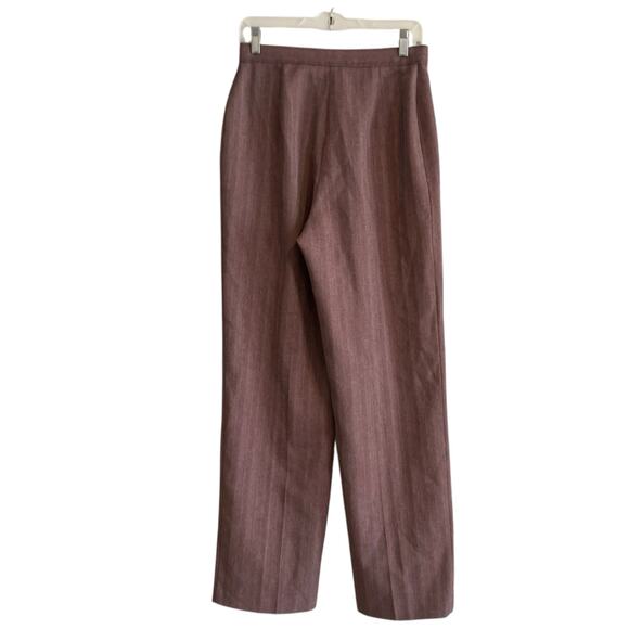 Vintage Womens Dress Pants Sz 28 Cherry Herringbone Wide Leg 1970s Pleated Masc - Picture 4 of 16